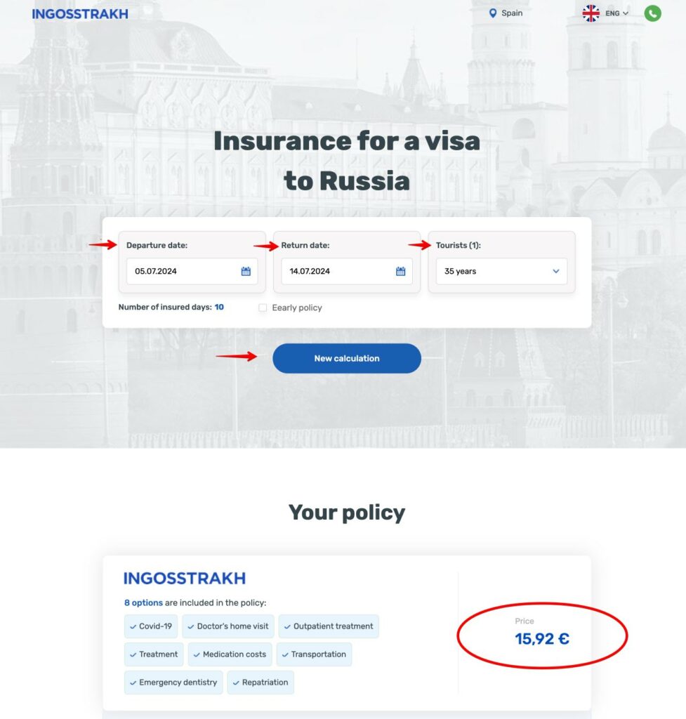 Assicurazione medica di viaggio per la Russia per il visto 1