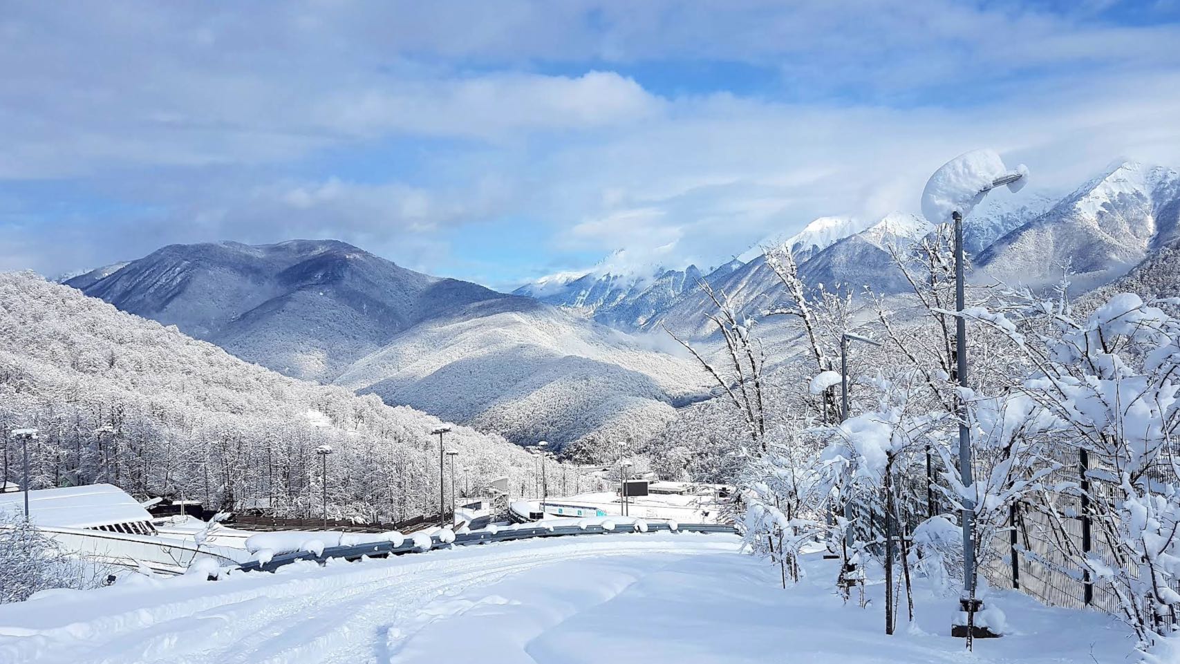 Piste da sci invernali a Krasnaya Polyana, Russia